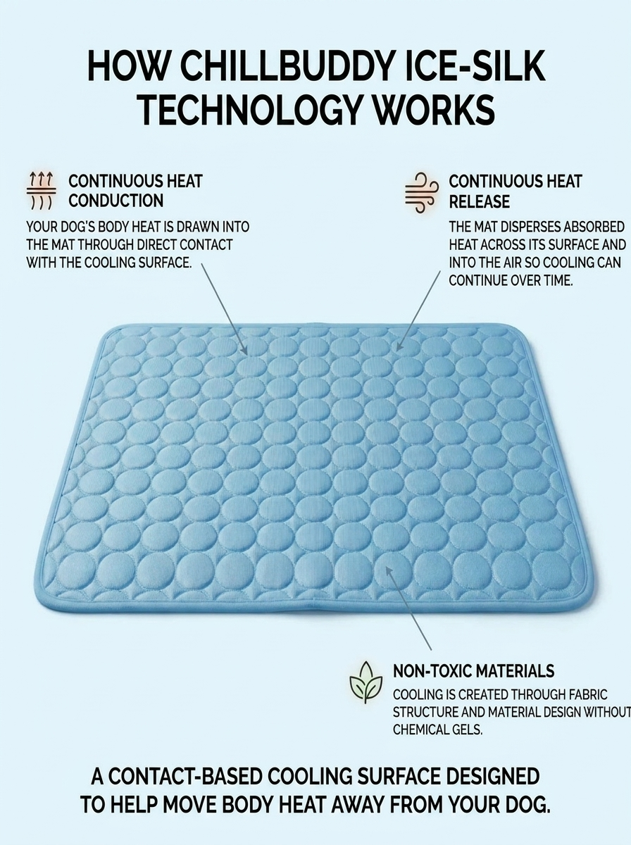 ChillBuddy™ Cooling Pet Mat — No Electricity Needed | Dogs & Cats