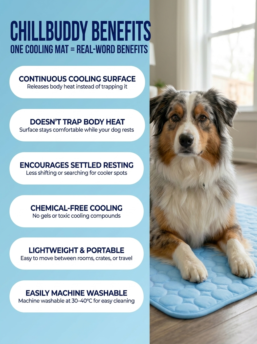 ChillBuddy™ Cooling Pet Mat — No Electricity Needed | Dogs & Cats